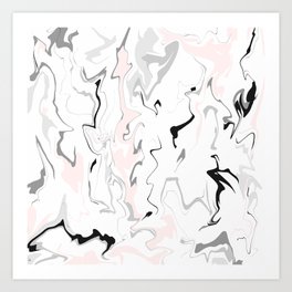 Pink Marble Art Print | Pink, Pattern, Modern, White, Texture, Digital, Zigzag, Fornalczyk, Elegant, Light 