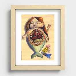 Dissection of Mythological Beasts: Mermaid Dissection with Displayed Stomach Contents Recessed Framed Print