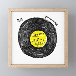 you are what you listen to, YELLOW Framed Mini Art Print