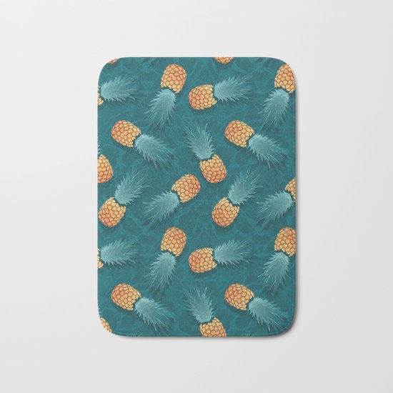 Pineapples swimmers I Bath Mat