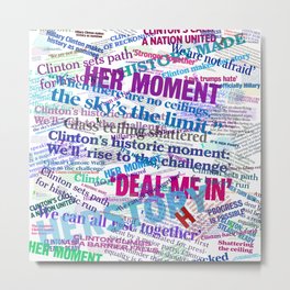 Hillary 2016 Abstract Headline Collage Metal Print