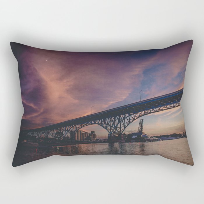 Sunset on the River Rectangular Pillow