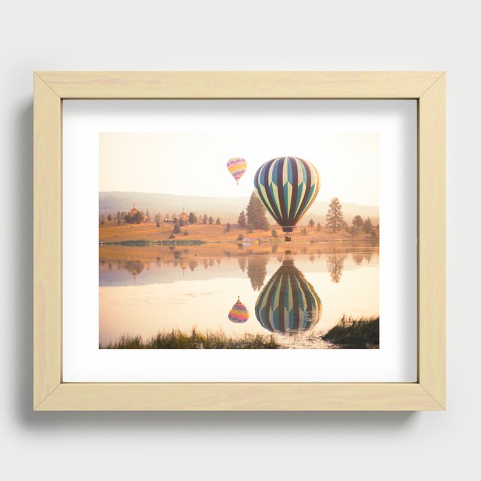 Hot Air Balloons Over Babylon Recessed Framed Print
