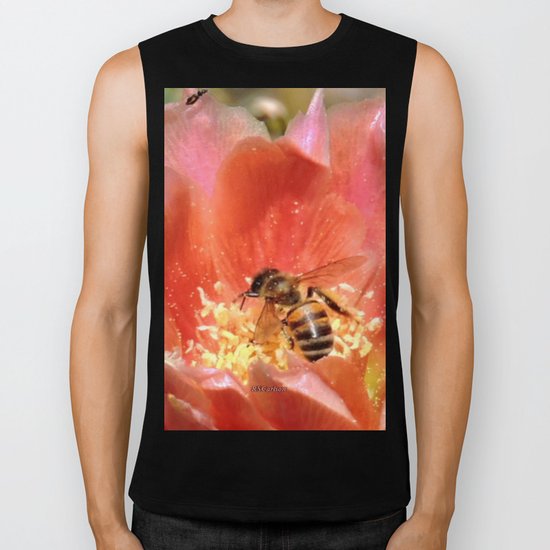 Prickly Pear Cactus Blossom with Visitor Biker Tank