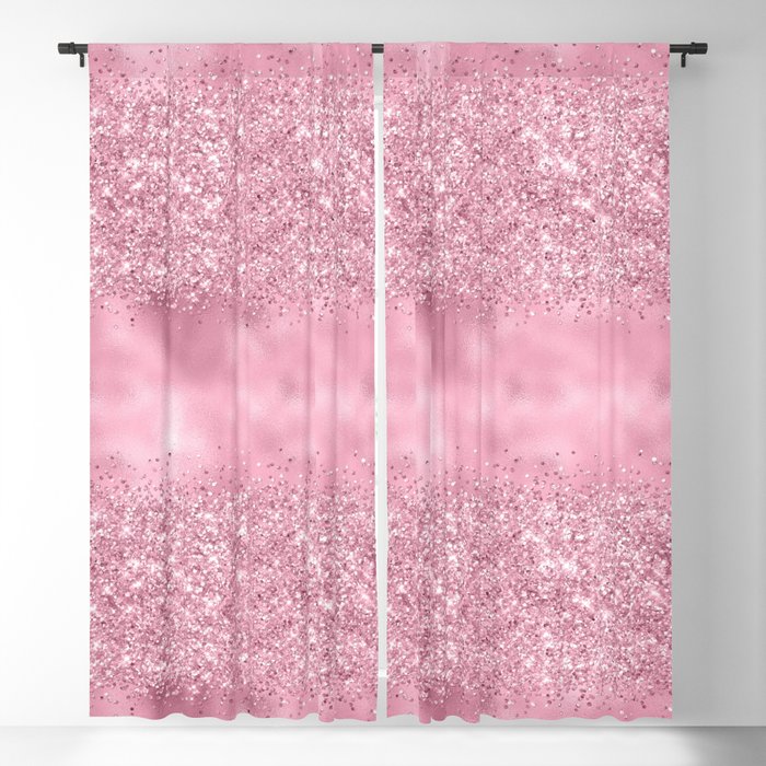 Glam Pink Glitter Pattern Blackout Curtain