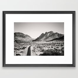 The Lost Highway III Black & White Framed Art Print
