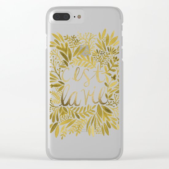 That's Life – Gold on Gold Clear iPhone Case