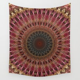 Mandala in brown and red tones Wall Tapestry