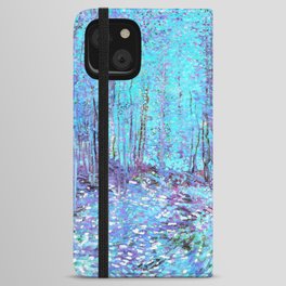 Van Gogh Trees & Underwood Aqua Lavender iPhone Wallet Case