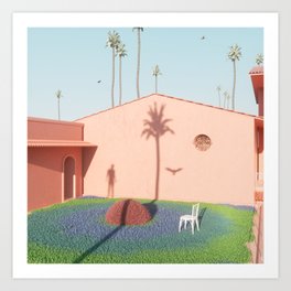 Face your shadow Art Print | Minimalarchitecture, Graphicdesign, Plants, Digital, Innerself, Shadow, Hotels, Palmtrees, Curated, Architecture 
