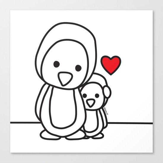 Penguin Sweetness Canvas Print