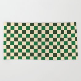 Green Crossings - Gingham Checker Print Beach Towel
