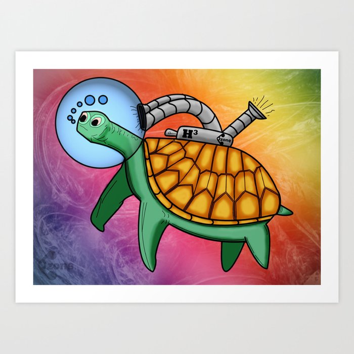 Sammy the Space Turtle Art Print