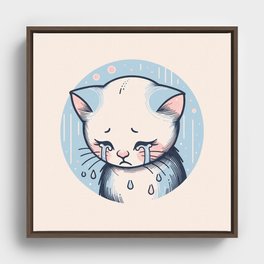 Valley of Tears - Sad Kitten Framed Canvas