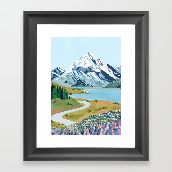 New Zealand Framed Art Print by Ambers Textiles Society6