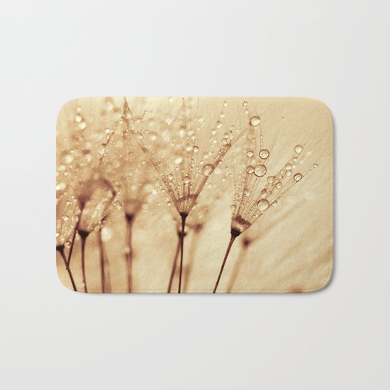 droplets of liquid gold Bath Mat