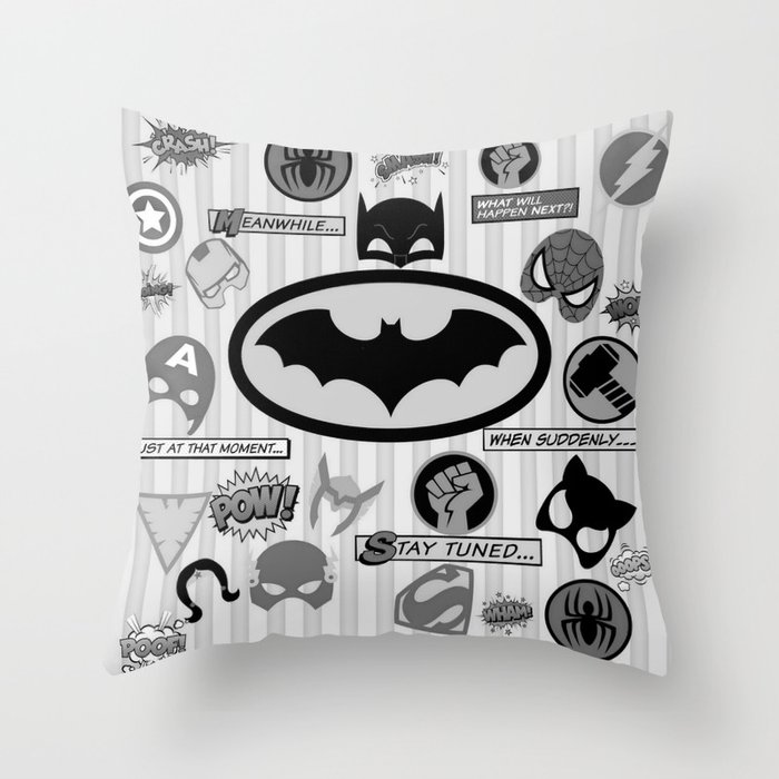 Super Hero Throw Pillow by FolkNFunky Society6