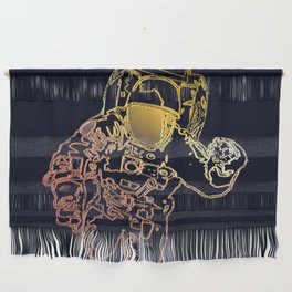 Astronaut in Deep Space Walk with Sun Reflection Wall Hanging