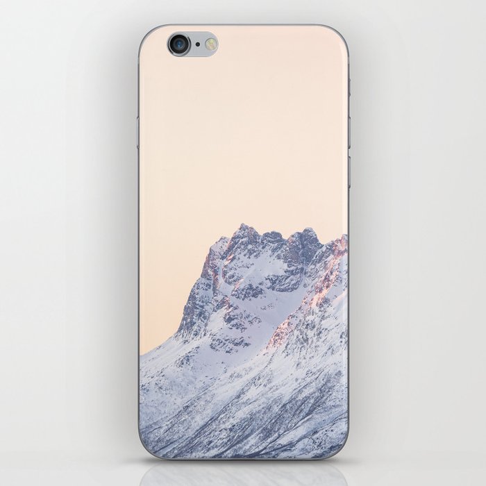 Mountain Dawn Photo | Pastel Color Sunset in the Ersfjord Art Print | Winter in Norway Travel Photography iPhone Skin