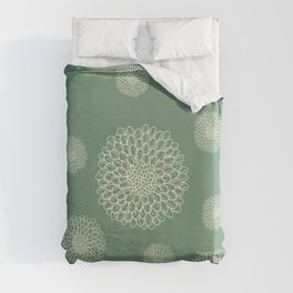 Green Chrysanthemum Spot Duvet Cover