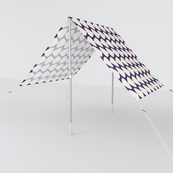 Plectrum Geometric Pattern in Navy Blue and Cream Sun Shade