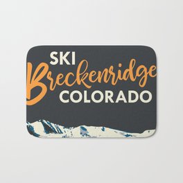 Yellow Breckenridge Vintage Ski Poster Bath Mat | Vintage, Retro, Travel, Holiday, Snowboarding, Snowboard, Rockymountain, Colorado, Skiing, Downhill 