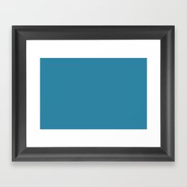 Dark Blue Solid Color Pairs Pantone Navagio Bay 17-4429 TCX Shades of Blue Hues Framed Art Print