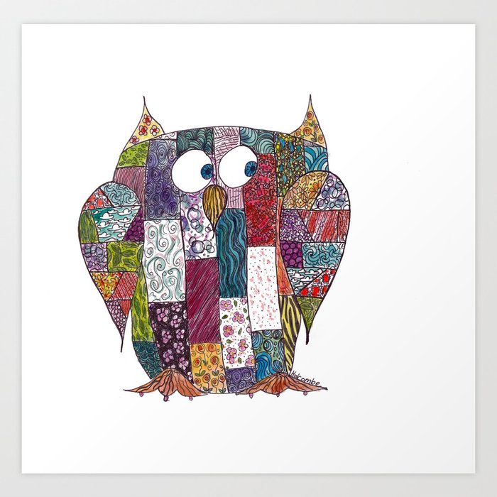 Logcabin Owl Art Print