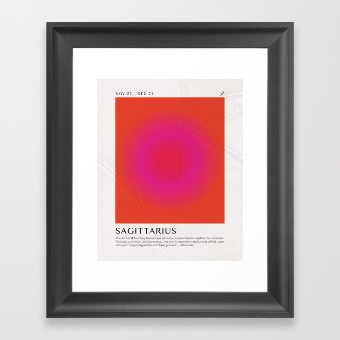 Sagittarius Astrology Zodiac Aura Gradient Art Print Framed Art Print