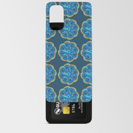 Floral Tile Art Design Pattern in Blue Android Card Case