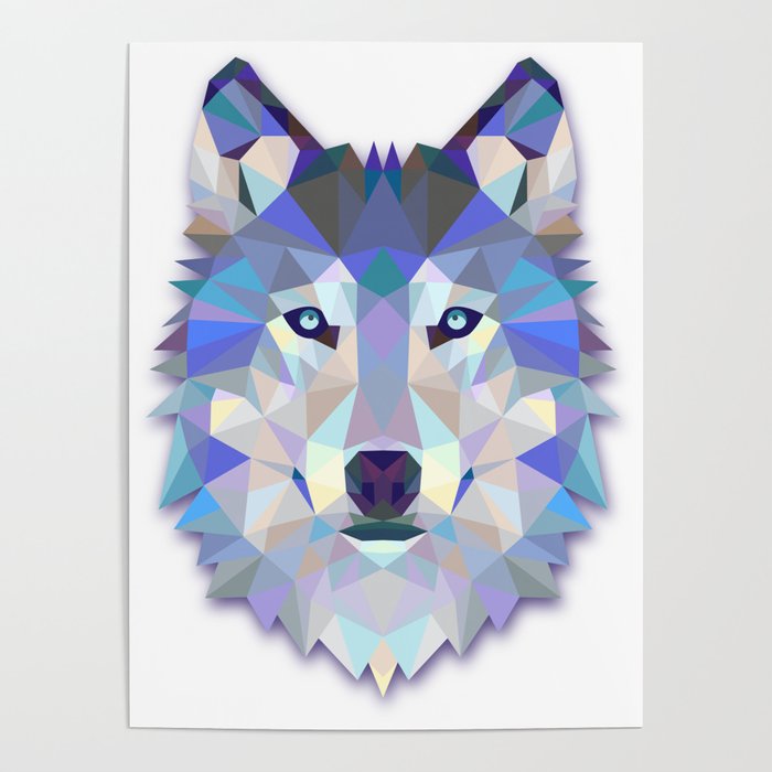 Colorful Wolf Poster