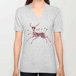 The Wounded Deer V Neck T Shirt