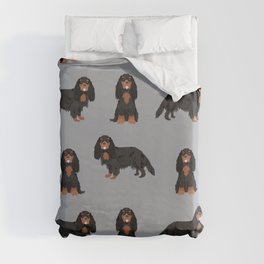 Cavalier King Charles Spaniel black and tan dog breed patterns gifts Duvet Cover