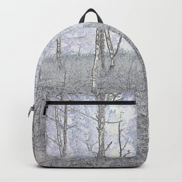 #contemporaryillustration of scandinavian birch forest Backpack | Illustration, Forest, Birchforest, Scandinavian Design, Gift Idea, Landscape, Drawing, Pastel, Pop Art, Nature 