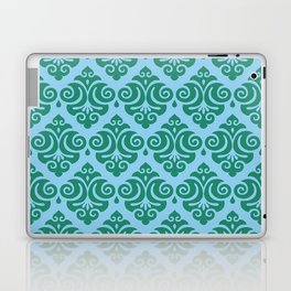 Victorian Gothic Pattern 529 Blue and Green Laptop Skin