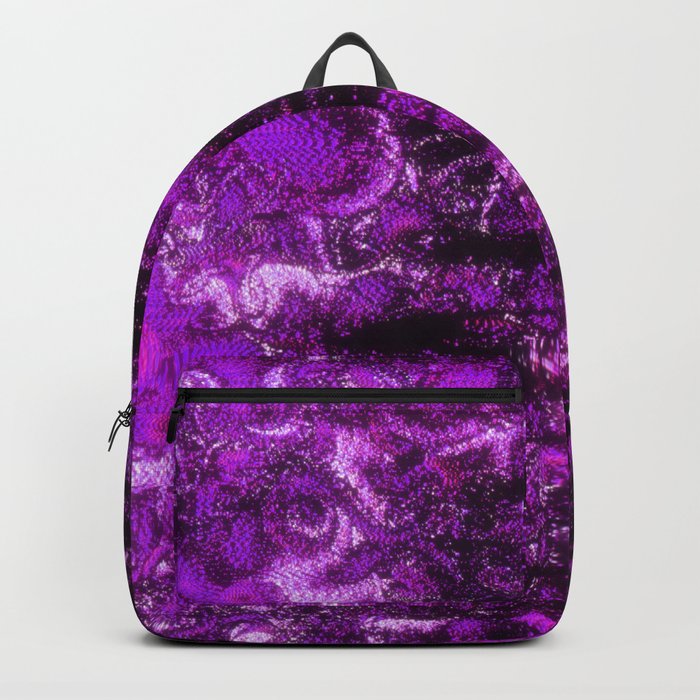 Purple Glitch Distortion Backpack