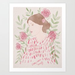 Virginia Woolf Floral Watercolor Art Print