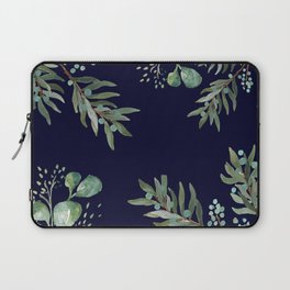 Winter Branches and Juniper Berries on Winter Blue Laptop Sleeve