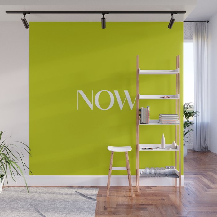 Now Fragile Sprout bright green pastel solid color modern abstract illustration  Wall Mural