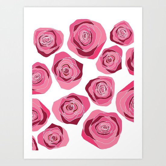Roses are pink Art Print