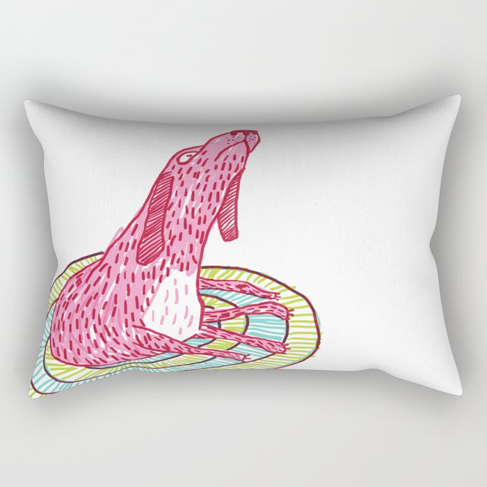 006_pink dog Rectangular Pillow