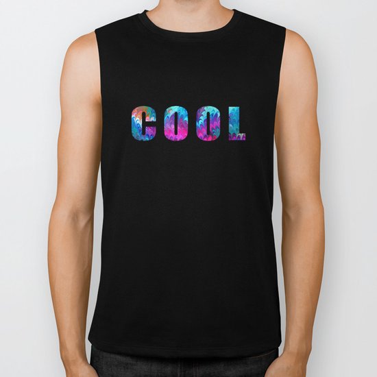 Colorful abstract waves Biker Tank