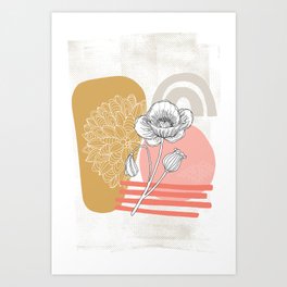 Shapes and Flowers #1 Art Print