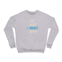 Eat Sleep Hockey Repeat Funny Crewneck Sweatshirt