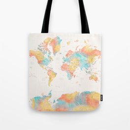 World map with countries and states, FIFI Tote Bag