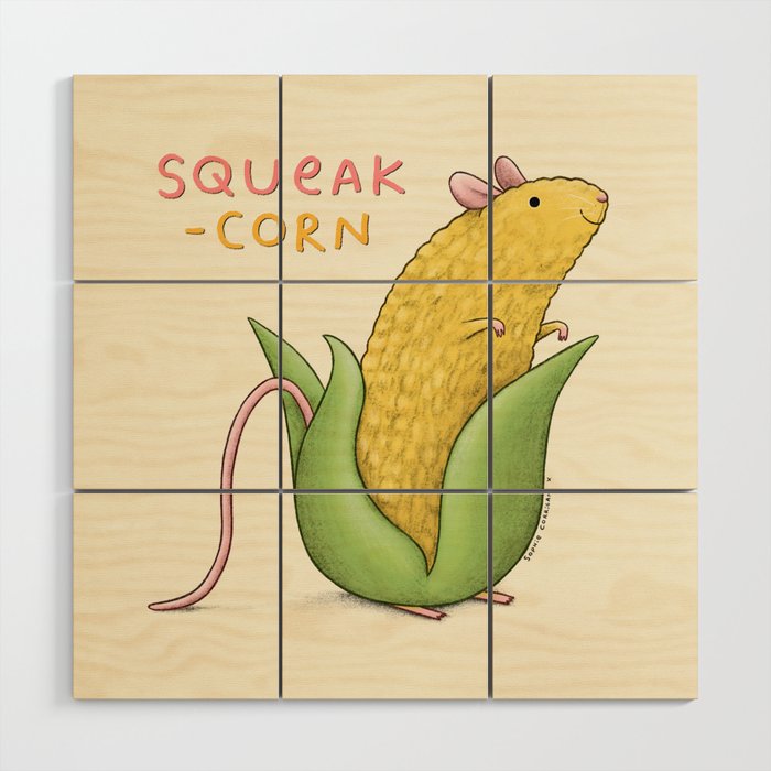 Squeak-corn Wood Wall Art