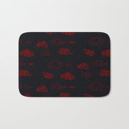 Red and Black Asian Style Cloud Pattern Bath Mat