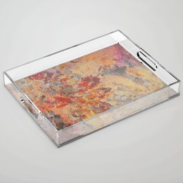 peachy gray daisy day mood Acrylic Tray