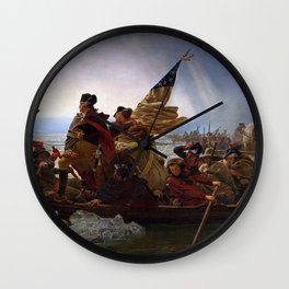 George Washington Crossing Of The Delaware River Painting Wall Clock
