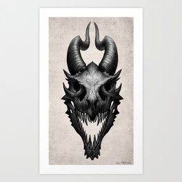 Dragon Skull Art Print